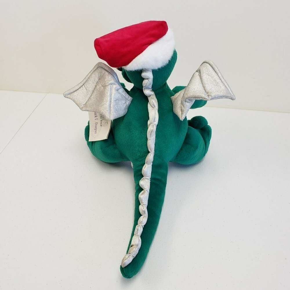 Proffitts 16" Spark E Dragon Christmas Holiday Santa Hat 1992 Vintage Plush - Picture 3 of 8